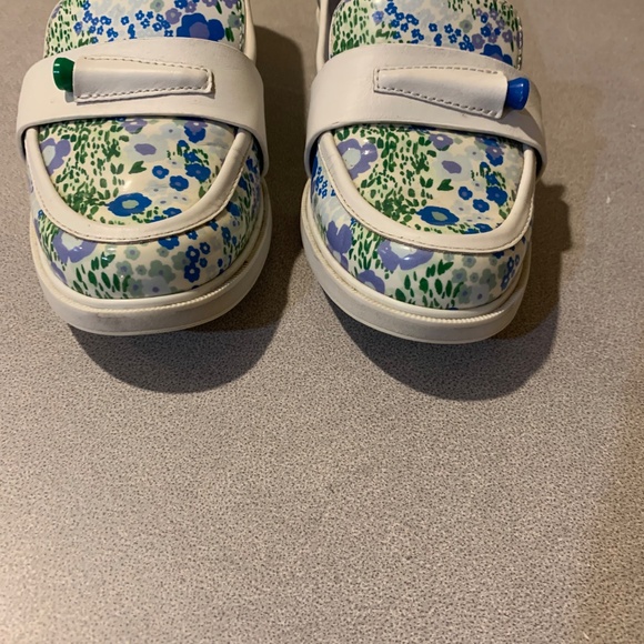Tory Burch White/Blue/Green Golf Loafer Shoes sz 9M - Picture 2 of 6